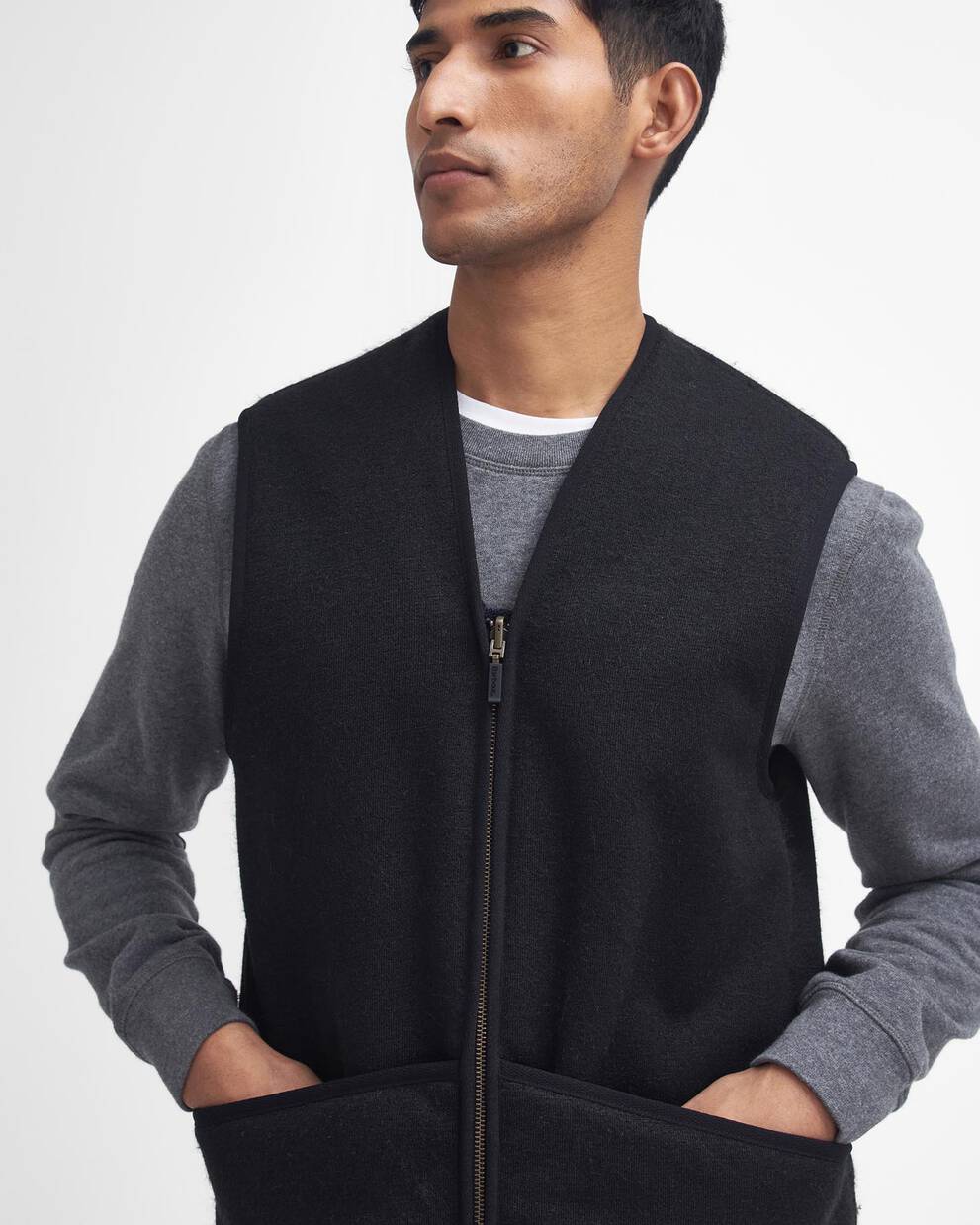 Gilet/fodera in pile caldo con cerniera