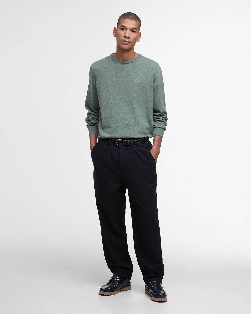 Wool-Blend Relaxed Trousers