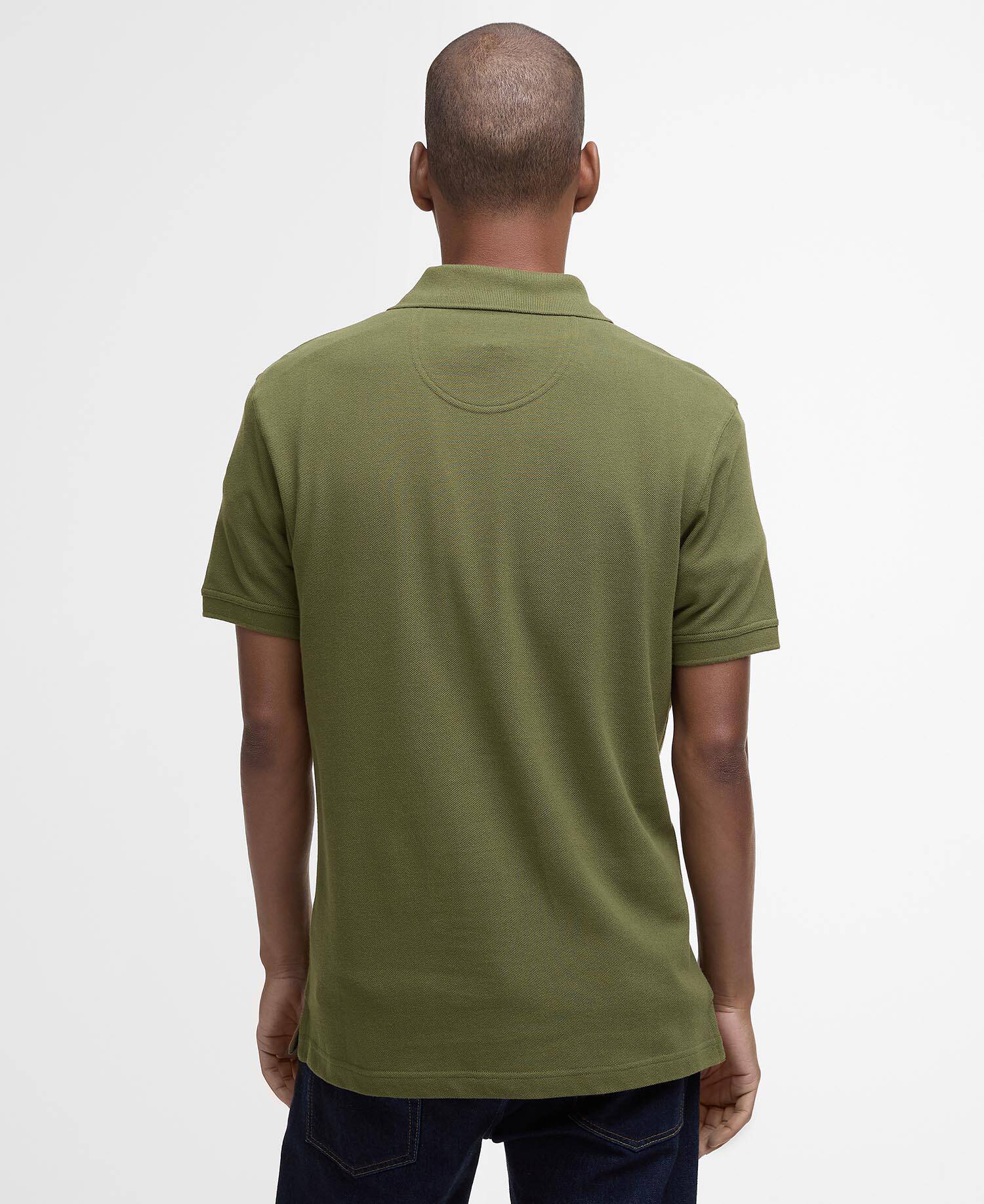 Tartan Pique Polo Shirt Winter Moss image number 2