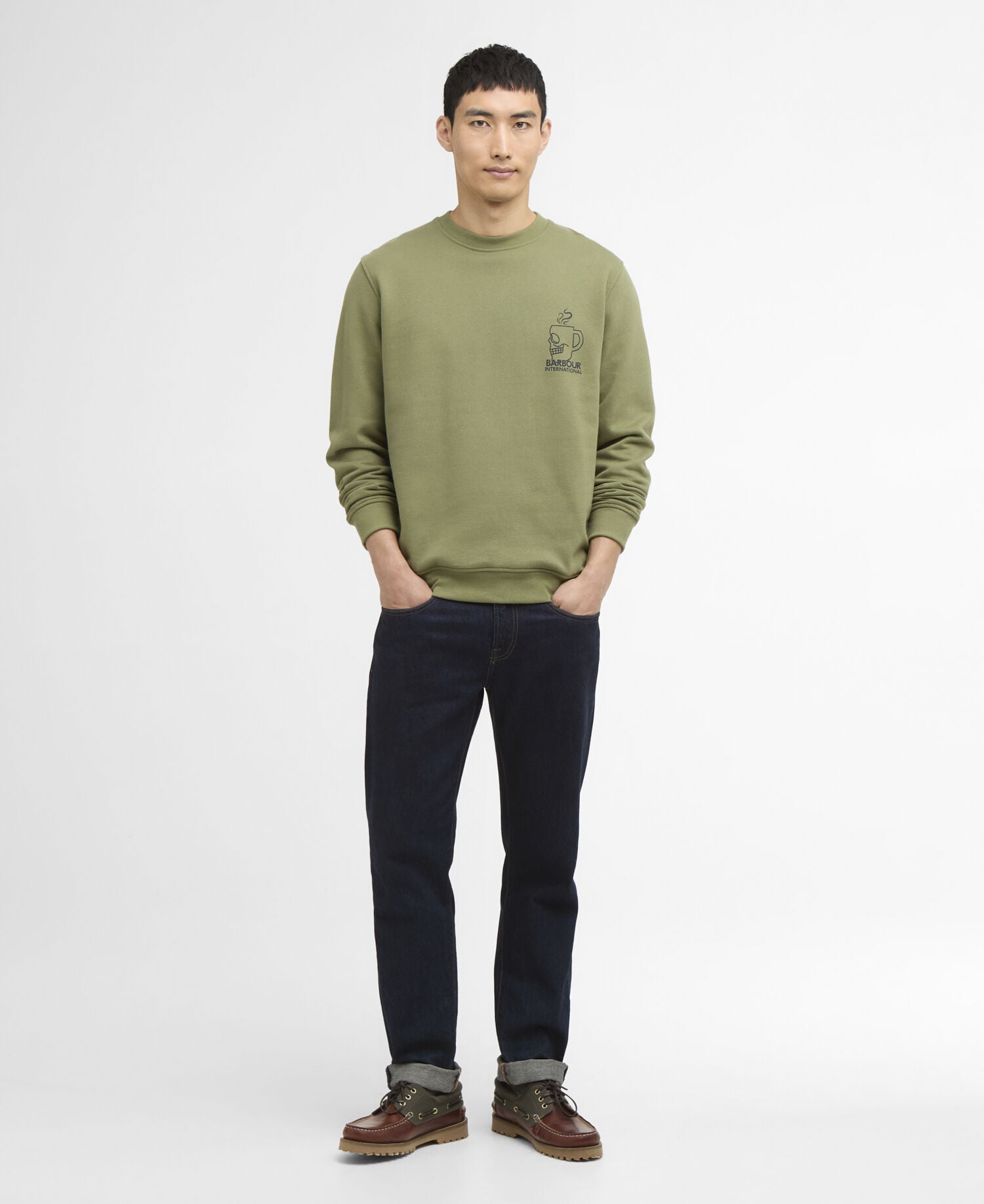 Staithes Graphic Sweatshirt Olvine