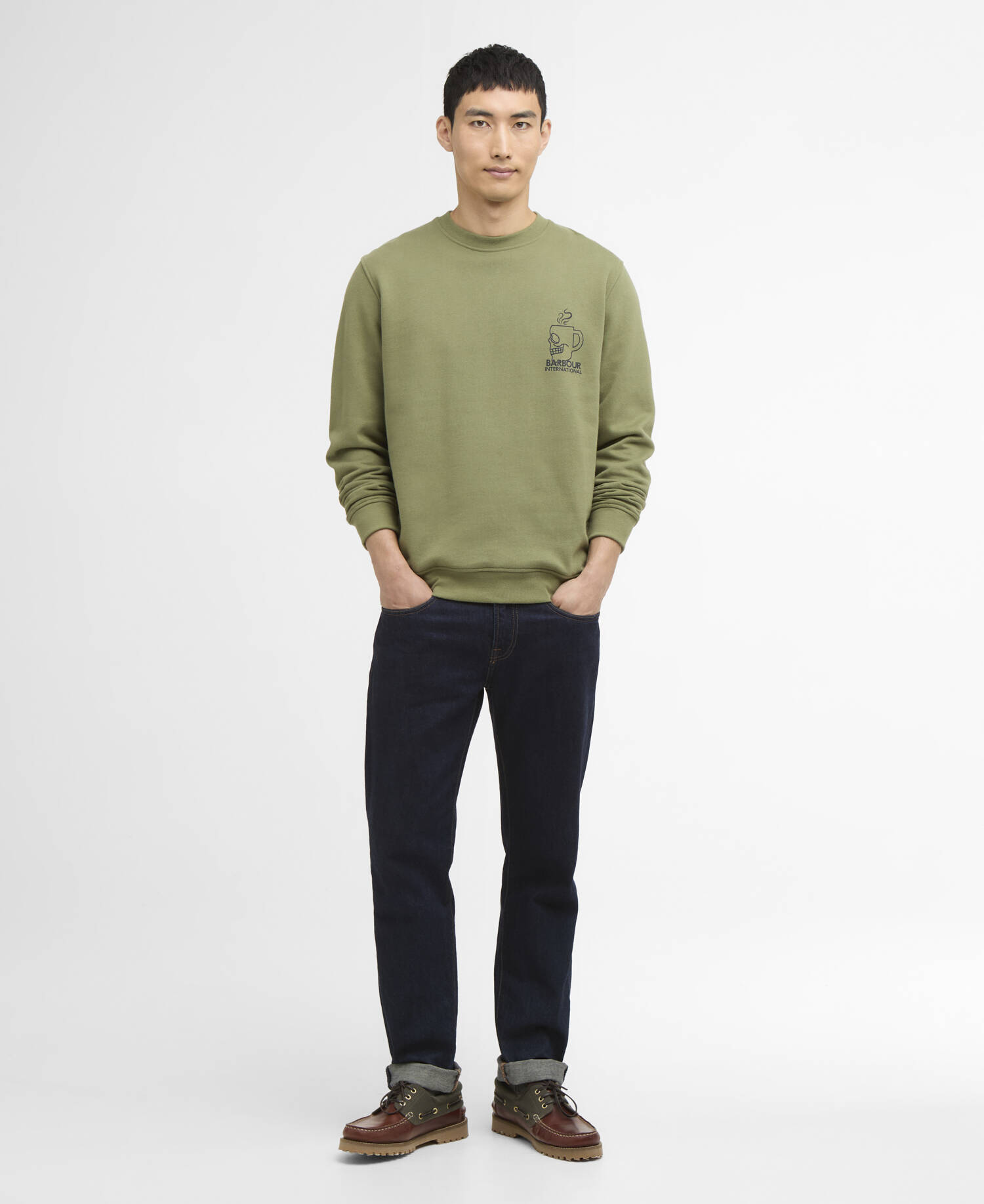 Staithes Graphic Sweatshirt Olvine image number 1
