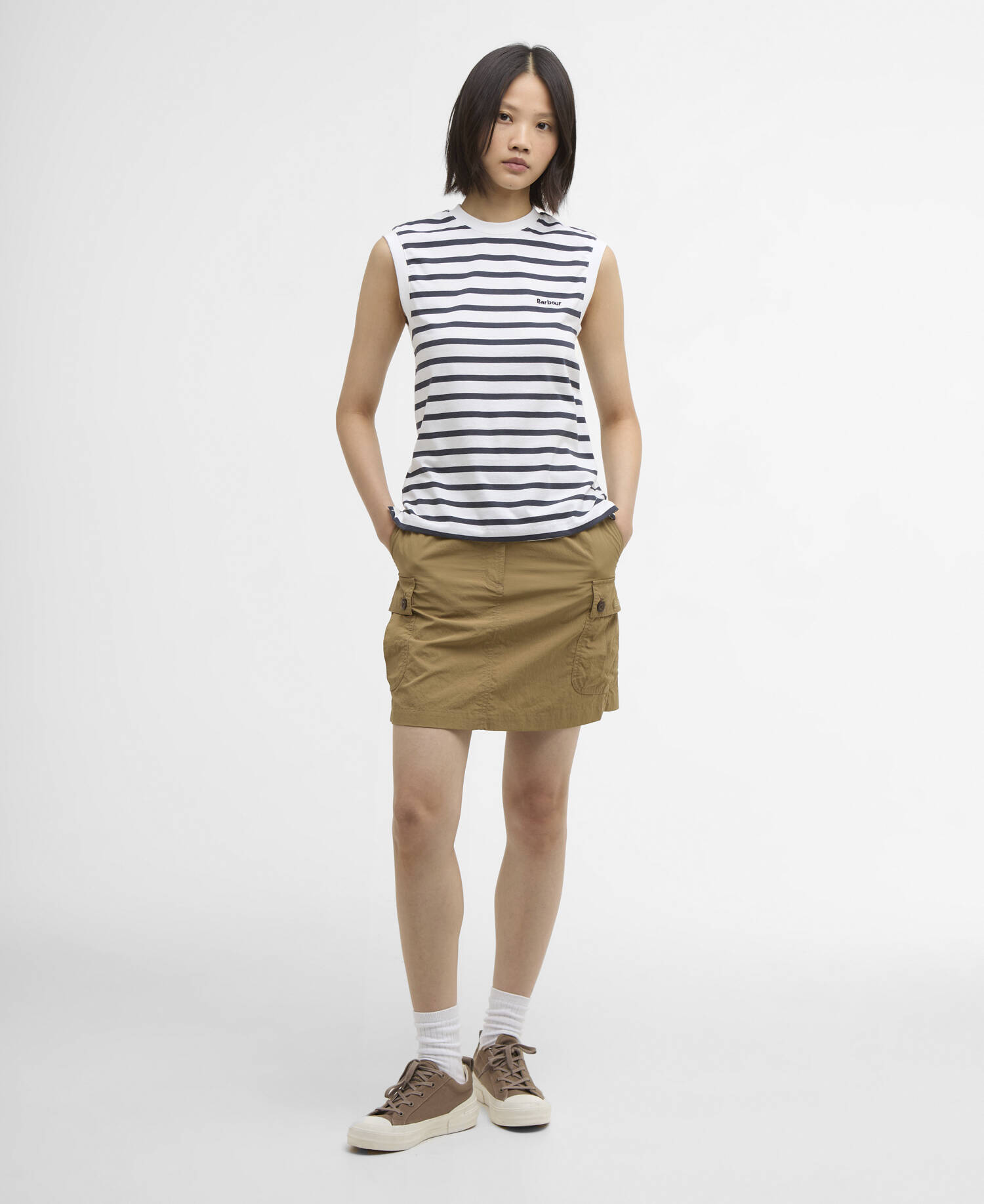 Debbie Striped Sleeveless Top India Ink Stripe image number 1