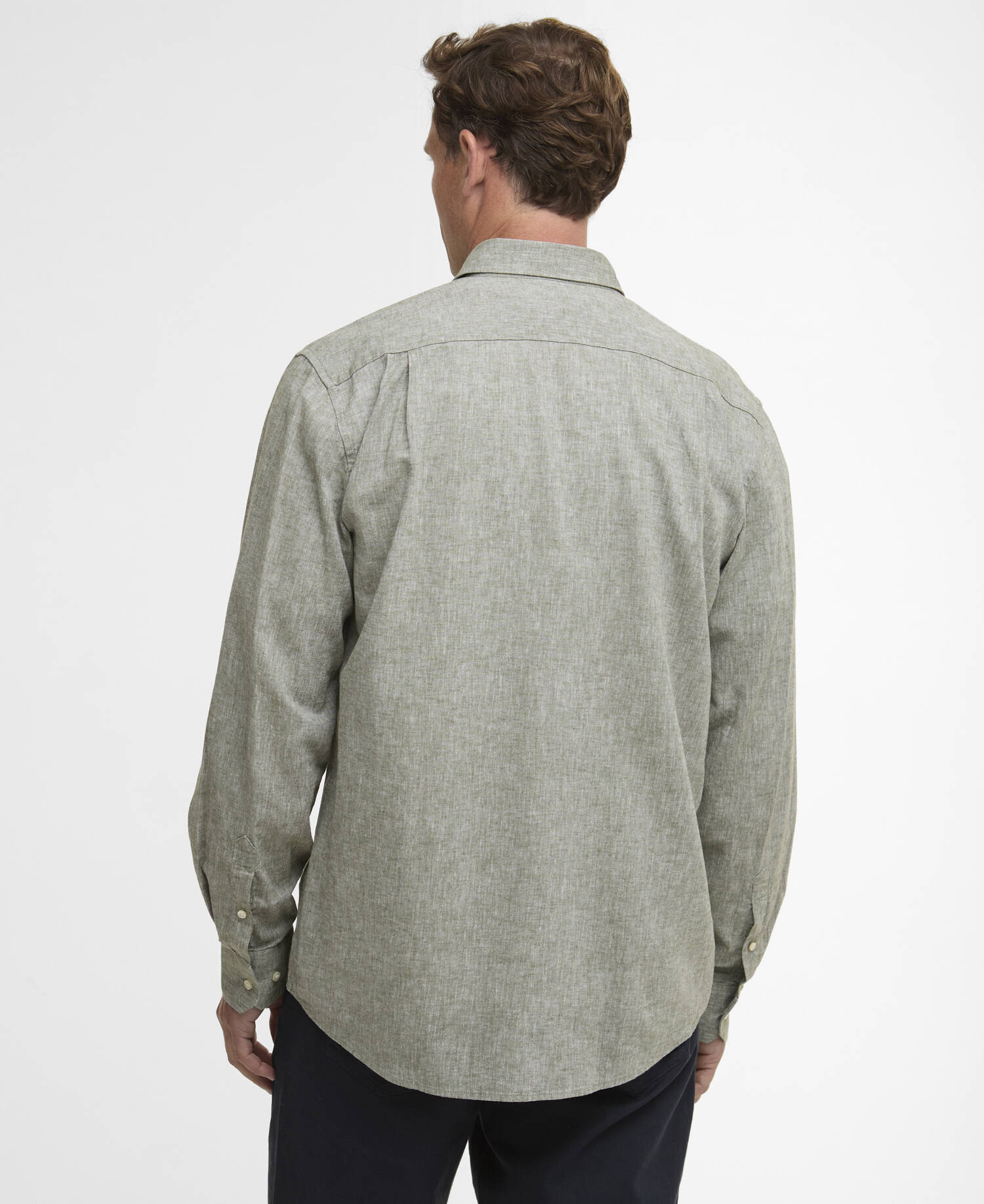 Camicia Nelson a maniche lunghe con vestibilit&agrave; regular Bleached Olive image number 2