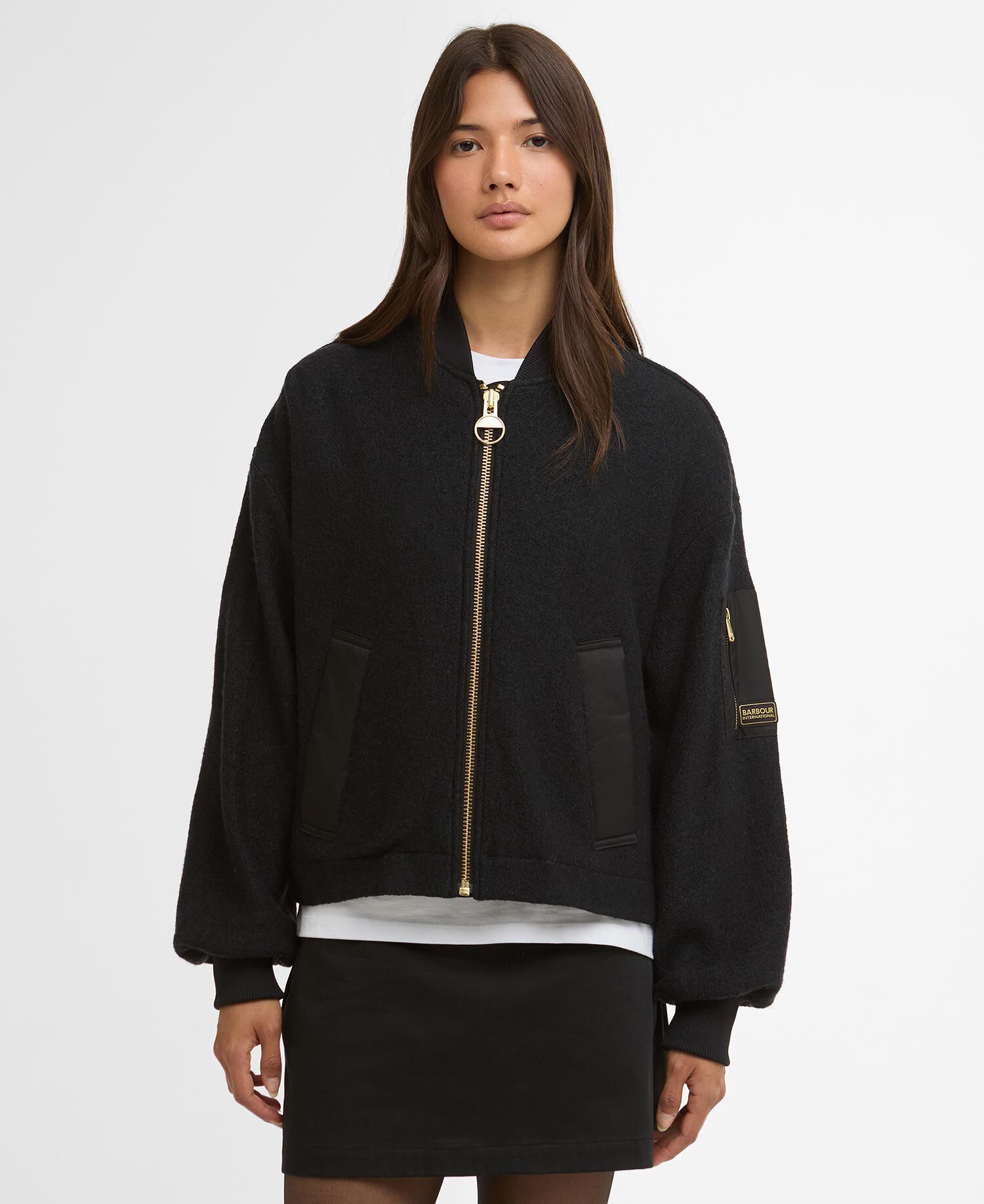 Bomber in lana Monique Black