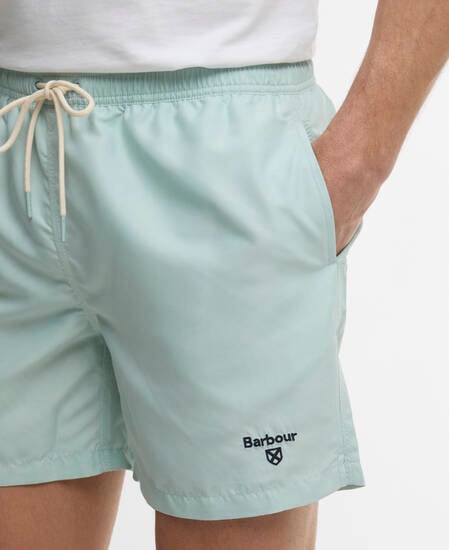 Water Reactive Leaf Print Swim Shorts Mint Blue