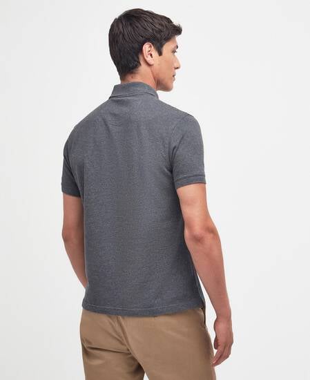 Tartan Pique Polo Shirt Slate Marl