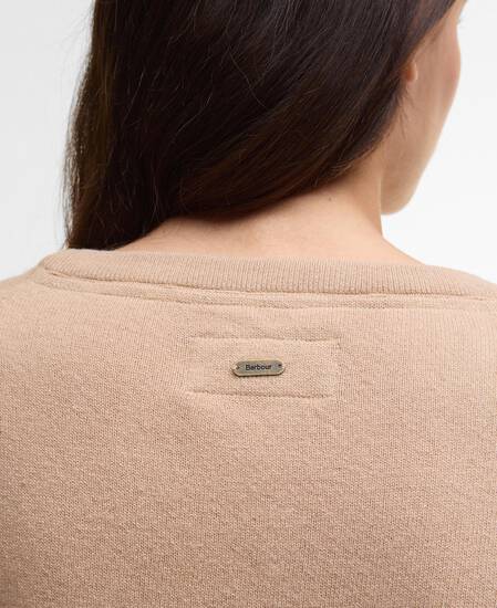 Felpa Pendle Crew Knit Pale Camel/Hessian