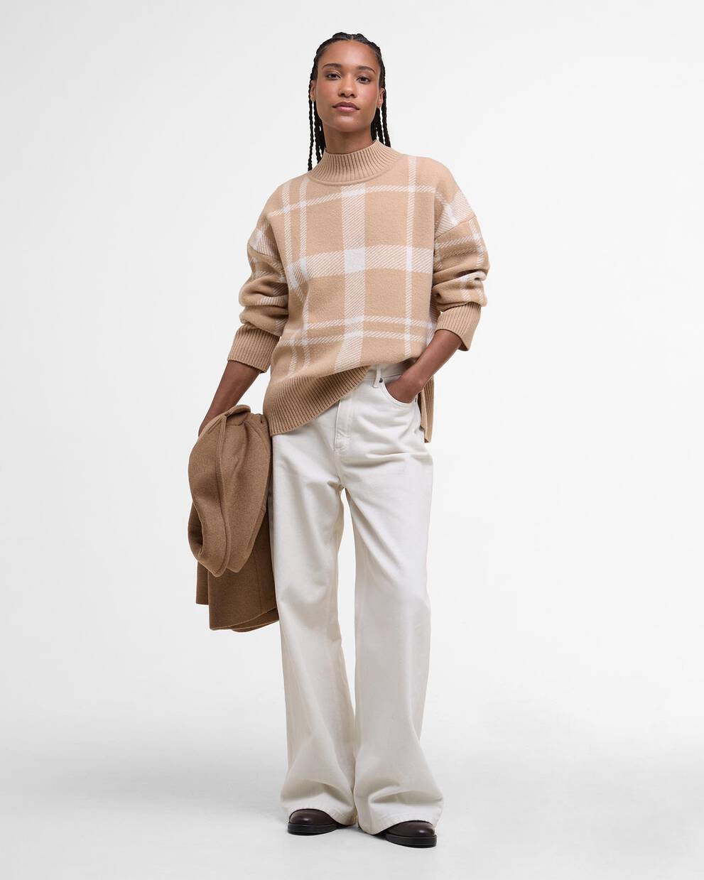 Harriet Tartan High-Neck Jumper
