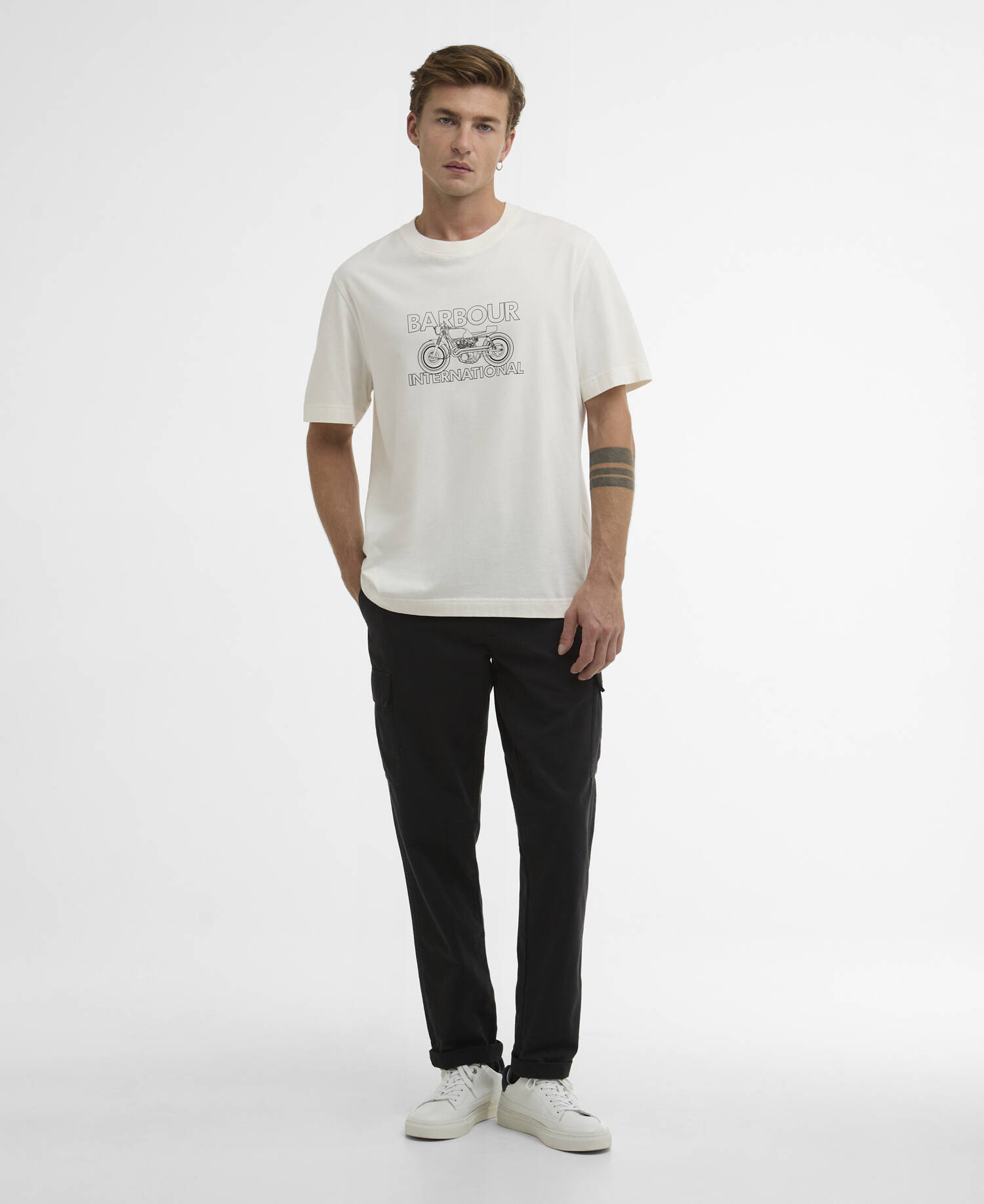 T-Shirt Cowl Motorbike Graphic Whisper White image number 1