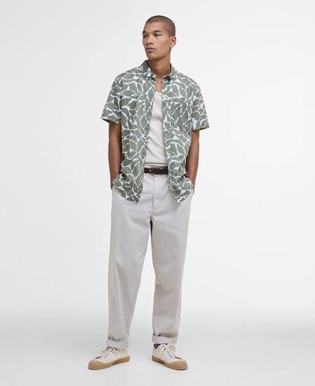 Spillroad Printed Short-Sleeved Shirt Light Moss Spillroad Printed Short-Sleeved Shirt Light Moss