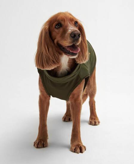 Reversible Quilted Dog Coat Olive-Brown
