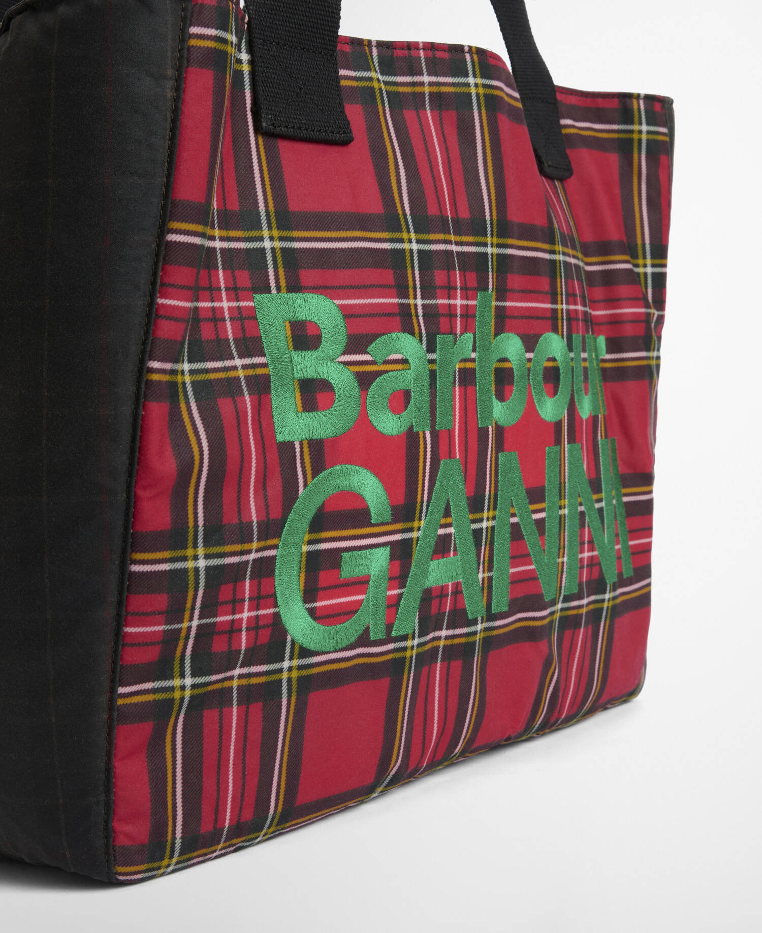 Barbour x GANNI Waxed Tote Bag Classic/Royal Stewart Tartan image number 4