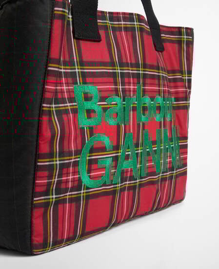 Barbour x GANNI Waxed Tote Bag Classic/Royal Stewart Tartan