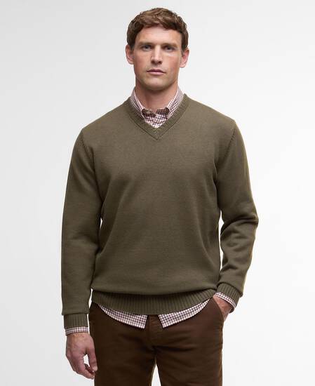 Kelson V-Neck Jumper Olive Kelson V-Neck Jumper Olive