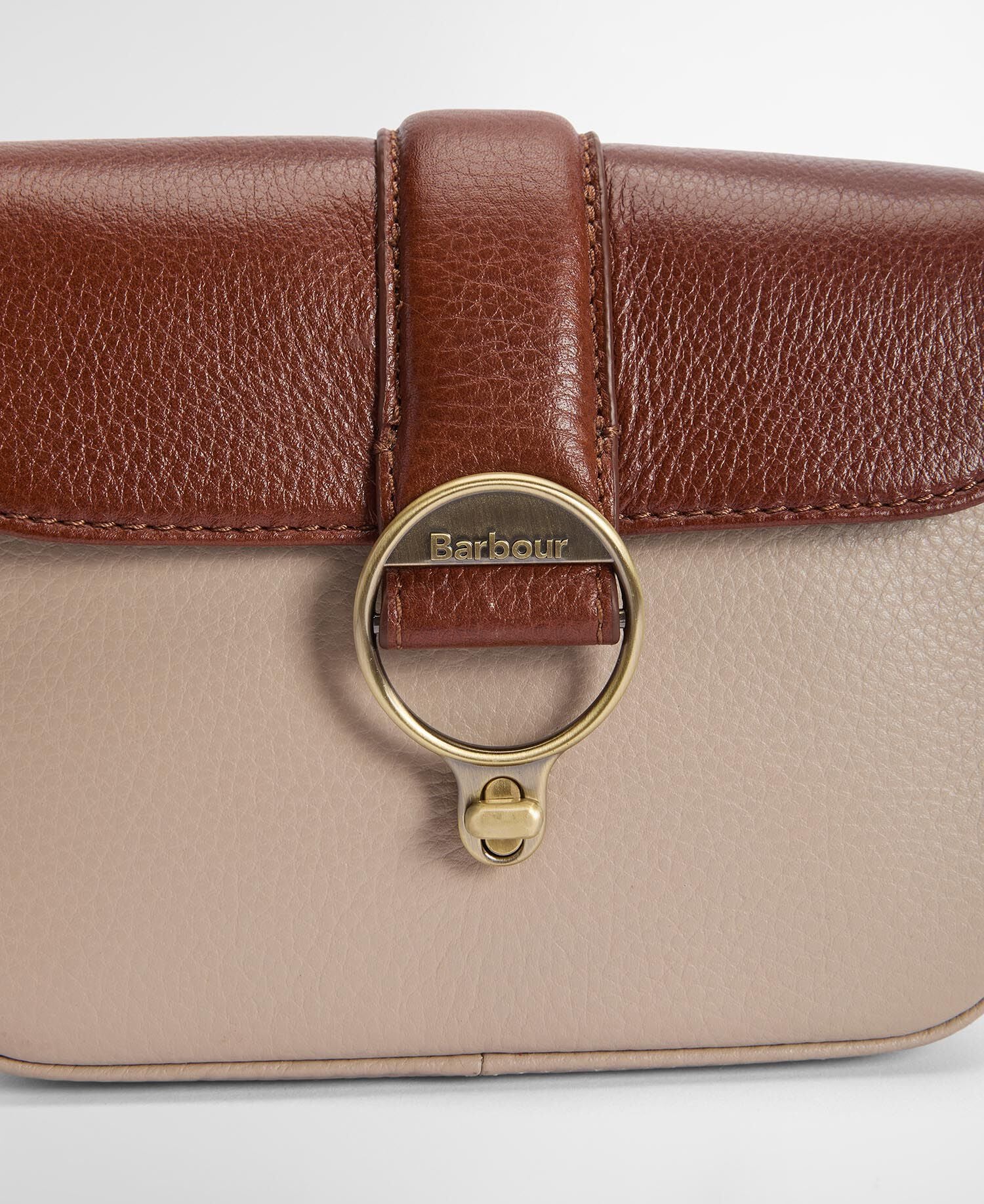 Mini Rosa Leather Crossbody Bag Pebbled Pink/Brown