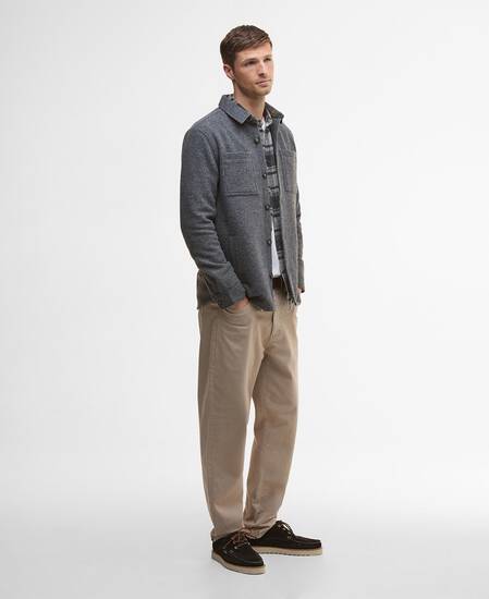 Marlow Tailored Overshirt Dark Grey Marl