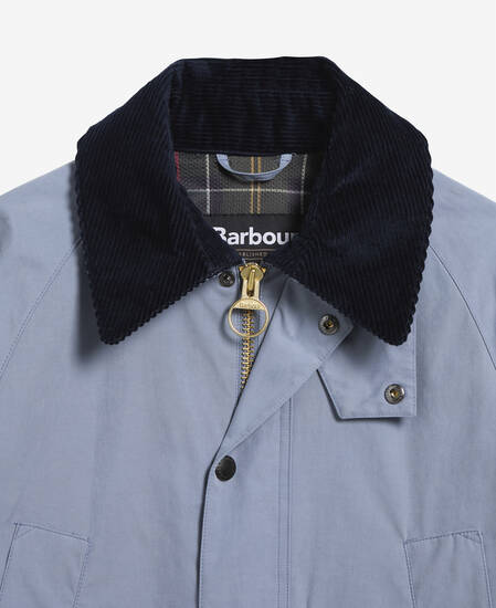 Peached Oversized Bedale Casual Jacket Washed Blue