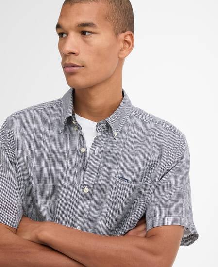 Leinen-Kurzarmhemd Linton Tailored Dark Navy