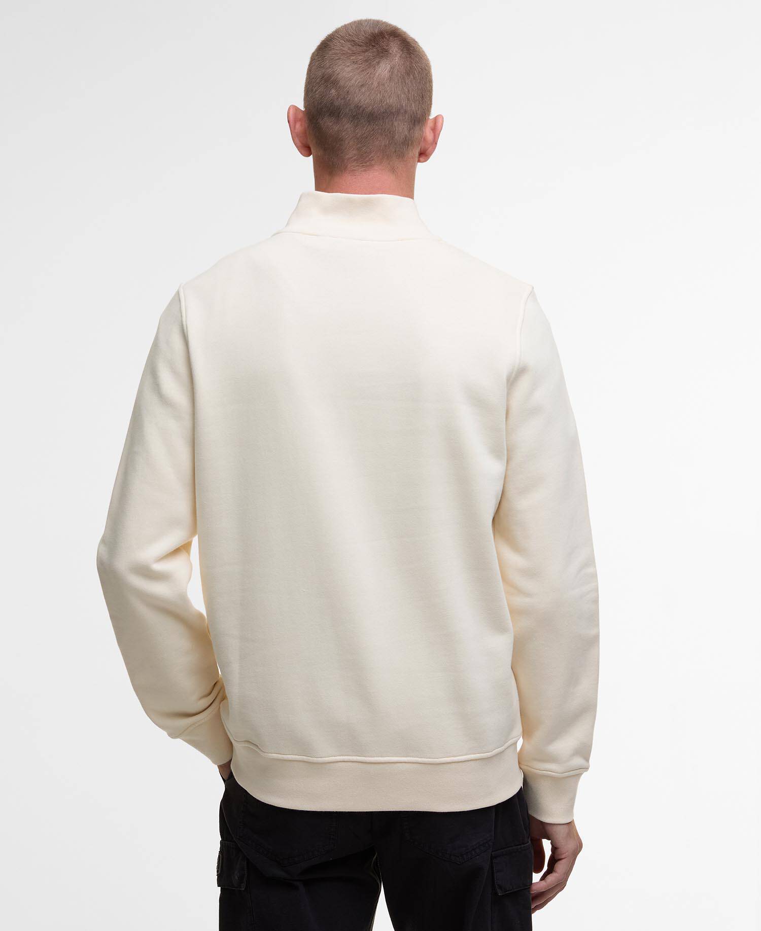 Felpa con zip corta Clipper Calico White image number 2