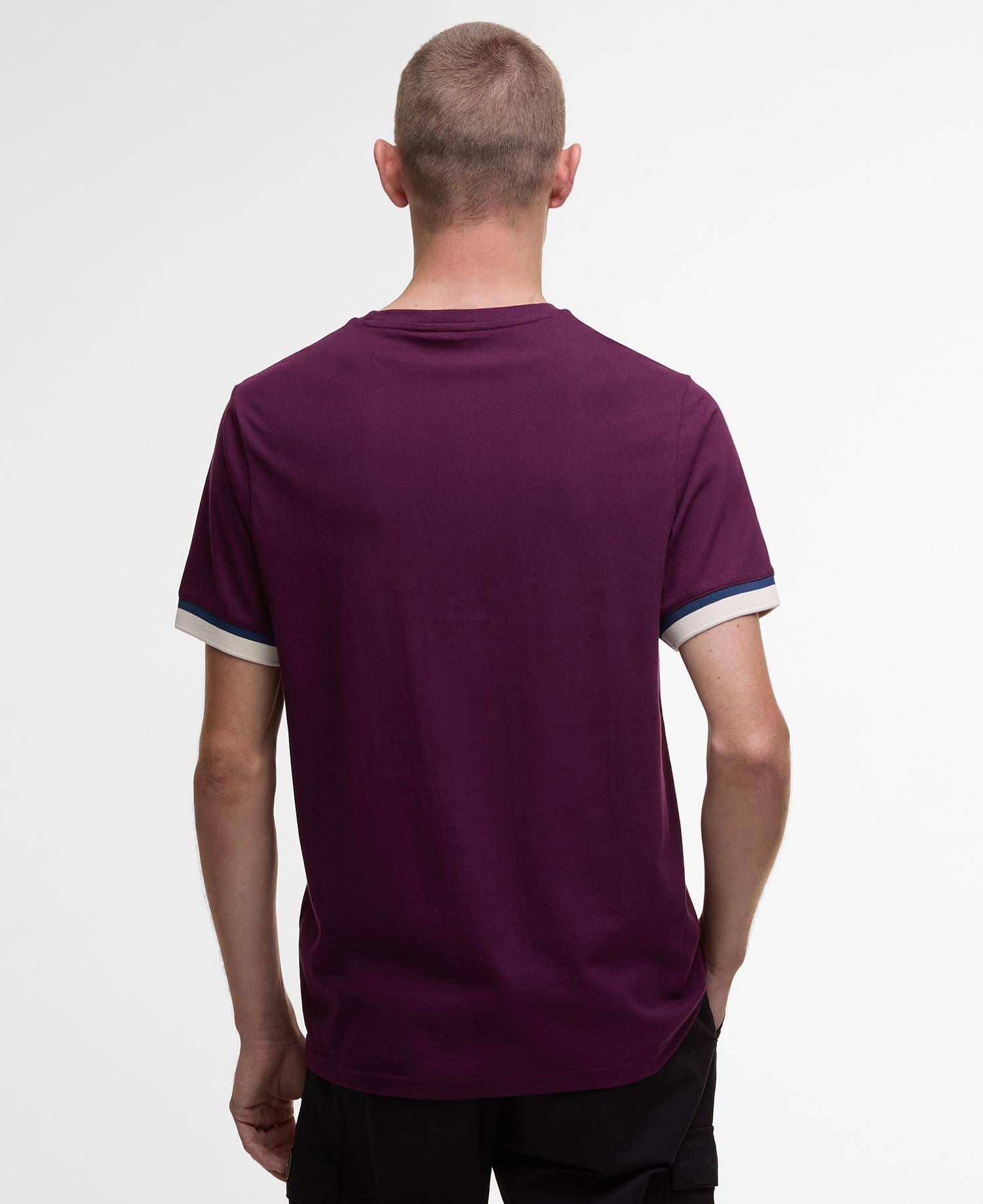 Deep Cuff Evan Tipped T-Shirt Potent Merlot image number 2