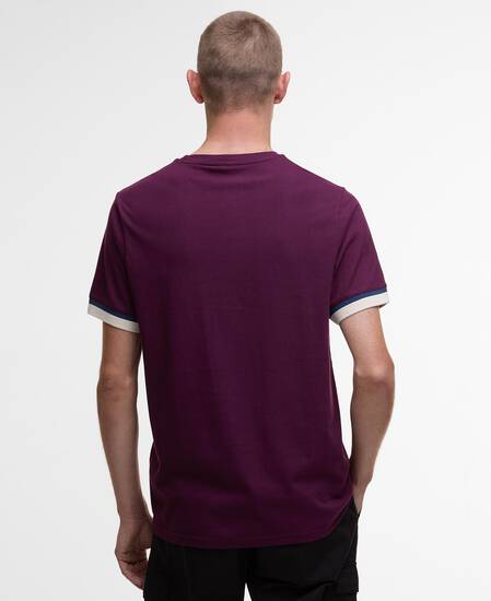 Deep Cuff Evan Tipped T-Shirt Potent Merlot