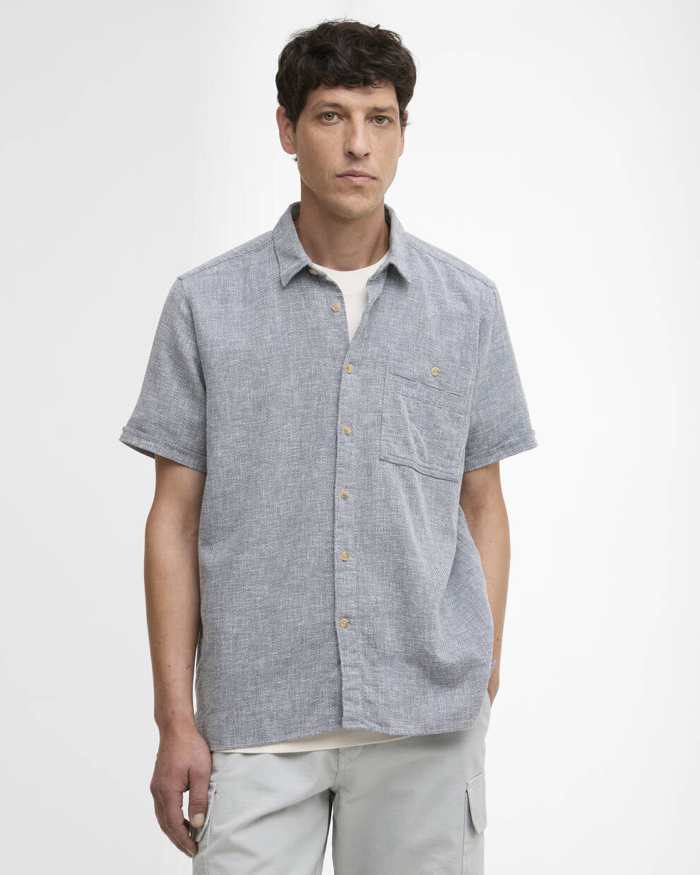 Firth Textured Short-Sleeved Relaxed Shirt