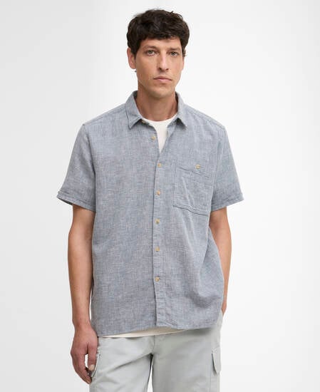 Firth Textured Short-Sleeved Relaxed Shirt Dusk Blue