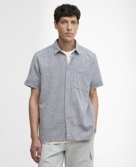 Firth Textured Short-Sleeved Relaxed Shirt Dusk Blue