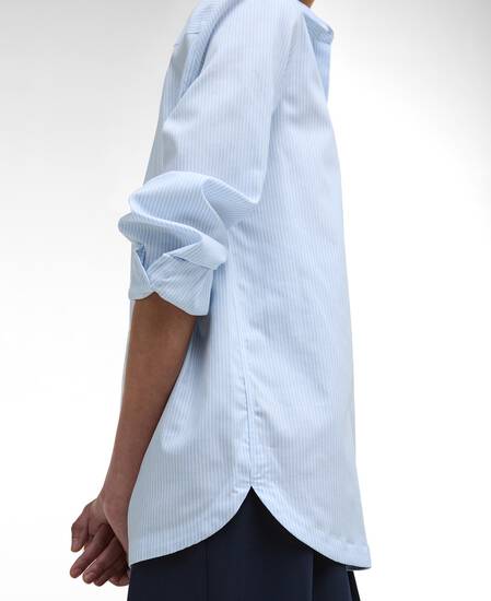 Claydon Striped Relaxed Shirt Ice Blue Stripe