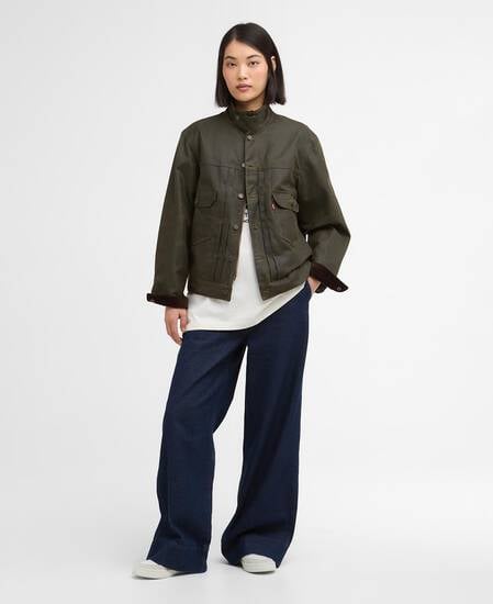 Barbour x Levi's Type II Waxed Jacket Archive Olive