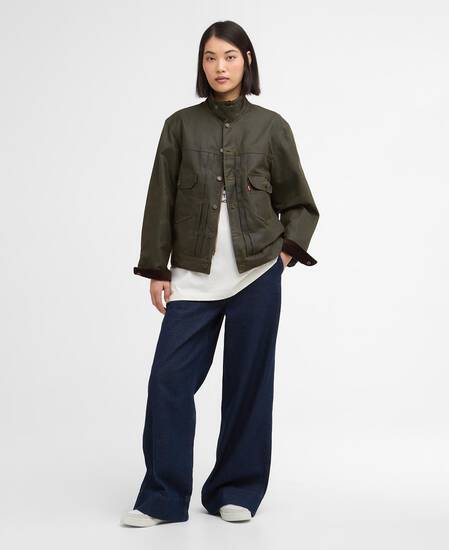 Barbour x Levi's Type II Waxed Jacket Archive Olive