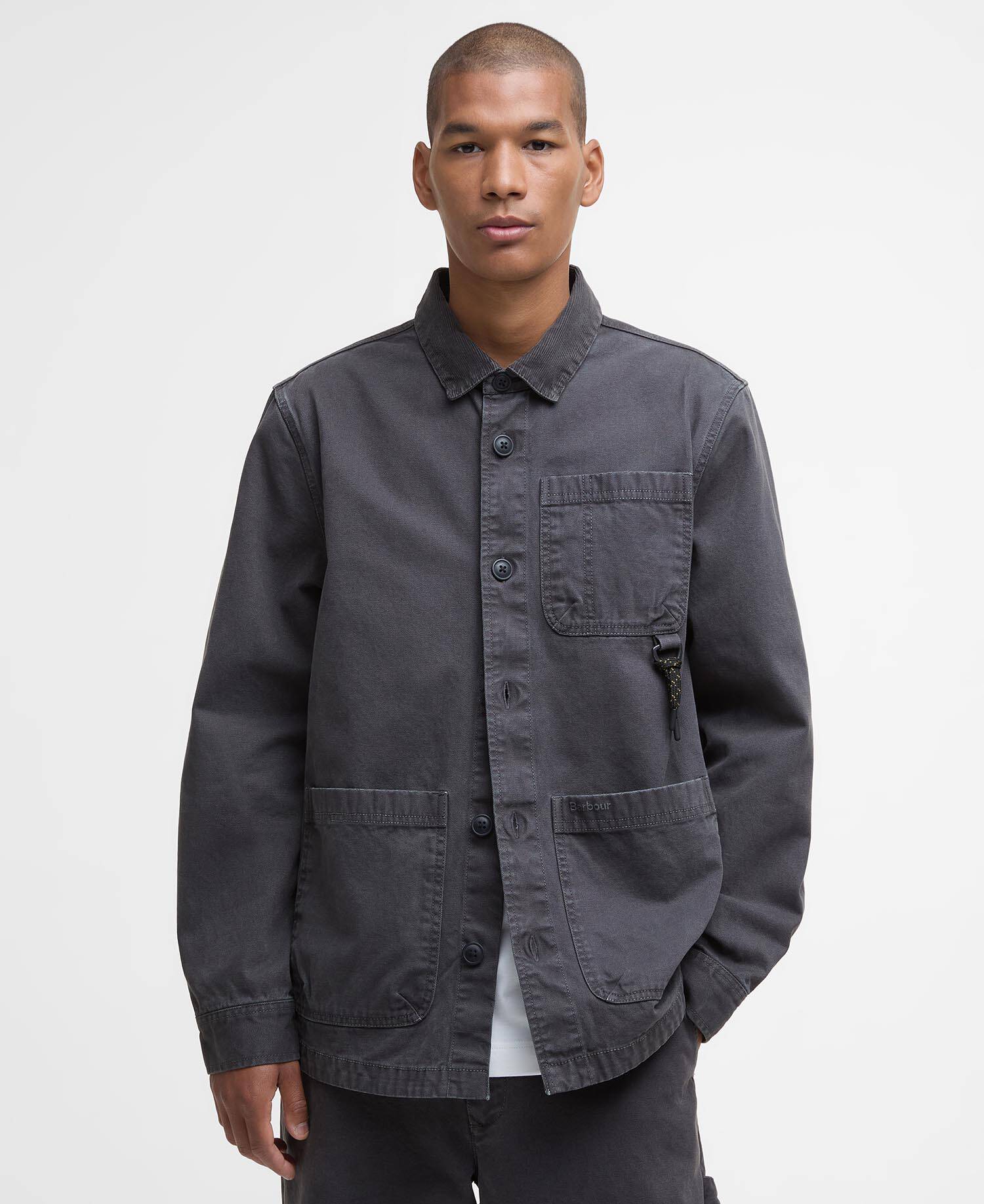 Bowland Garment Dyed Overshirt Black image number 4