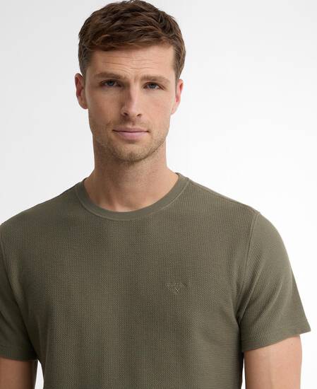 Lingdale Textured Tailored T-Shirt Dusty Olive