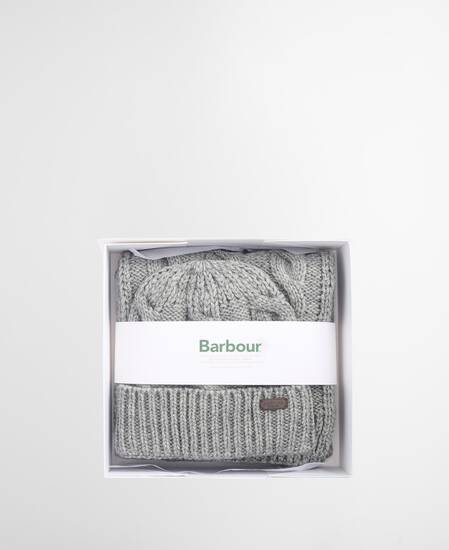 Jesmond Beanie and Scarf Gift Set Mid Grey