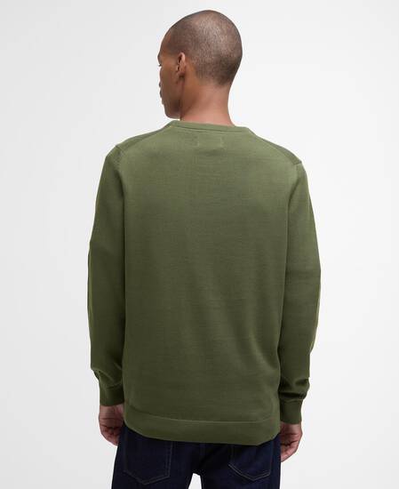 Pima Cotton Crew Neck Jumper Winter Moss