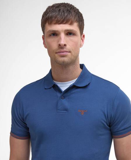 Austwick Tipped Polo Shirt Dark Denim