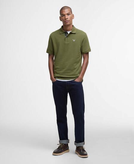 Tartan Pique Polo Shirt Winter Moss