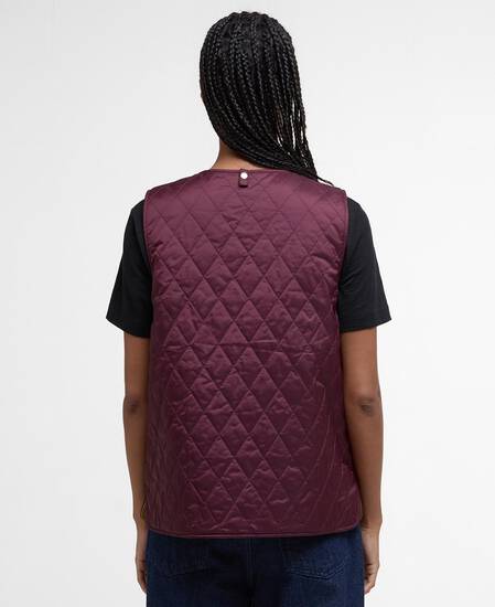 Gilet trapuntato reversibile My Barbour Aubergine/Pollen