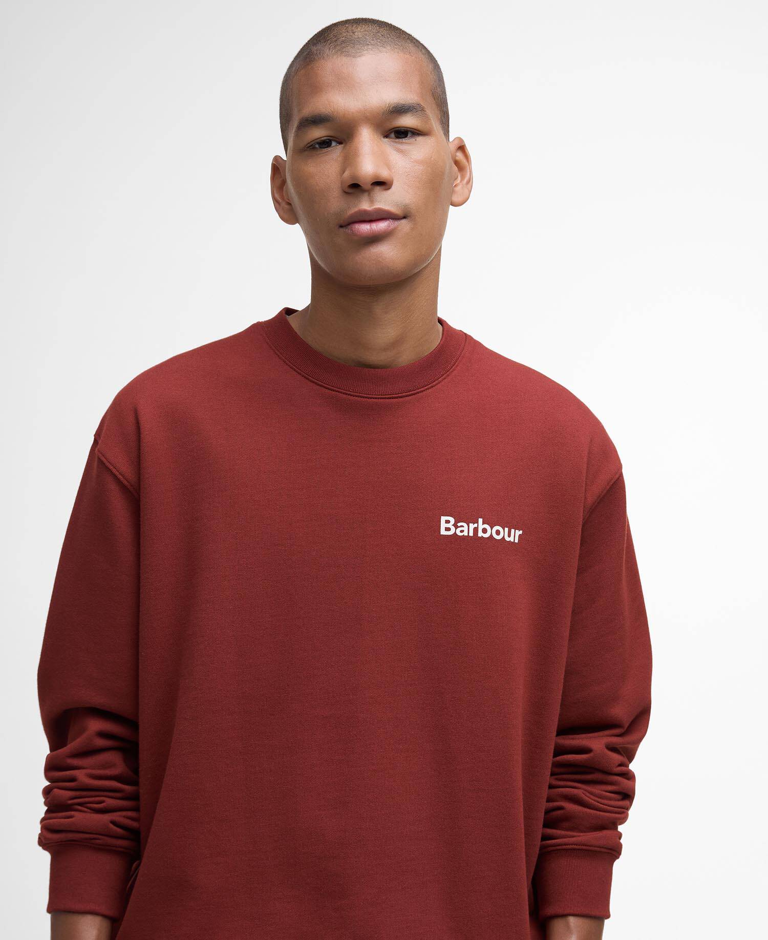 Firbank Relaxed Crew Neck Sweatshirt Fired Brick image number 3