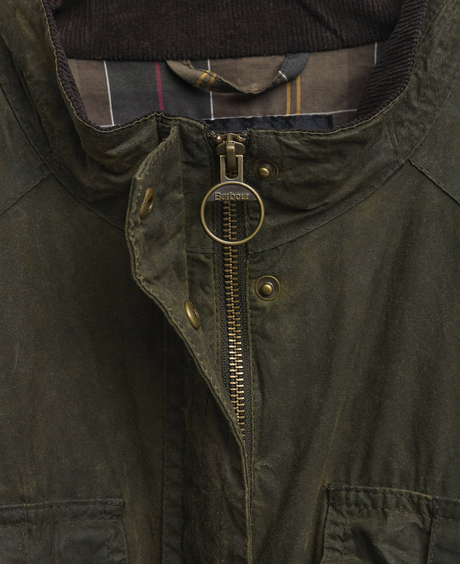 Barbour Re-Loved Defence Waxed Jacket - Size 18 Olive image number 3