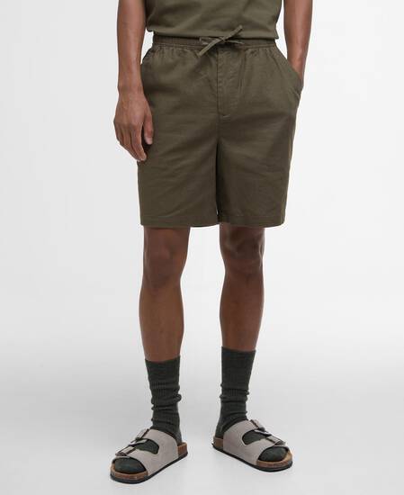 Cotton Linen Relaxed Shorts Light Sage