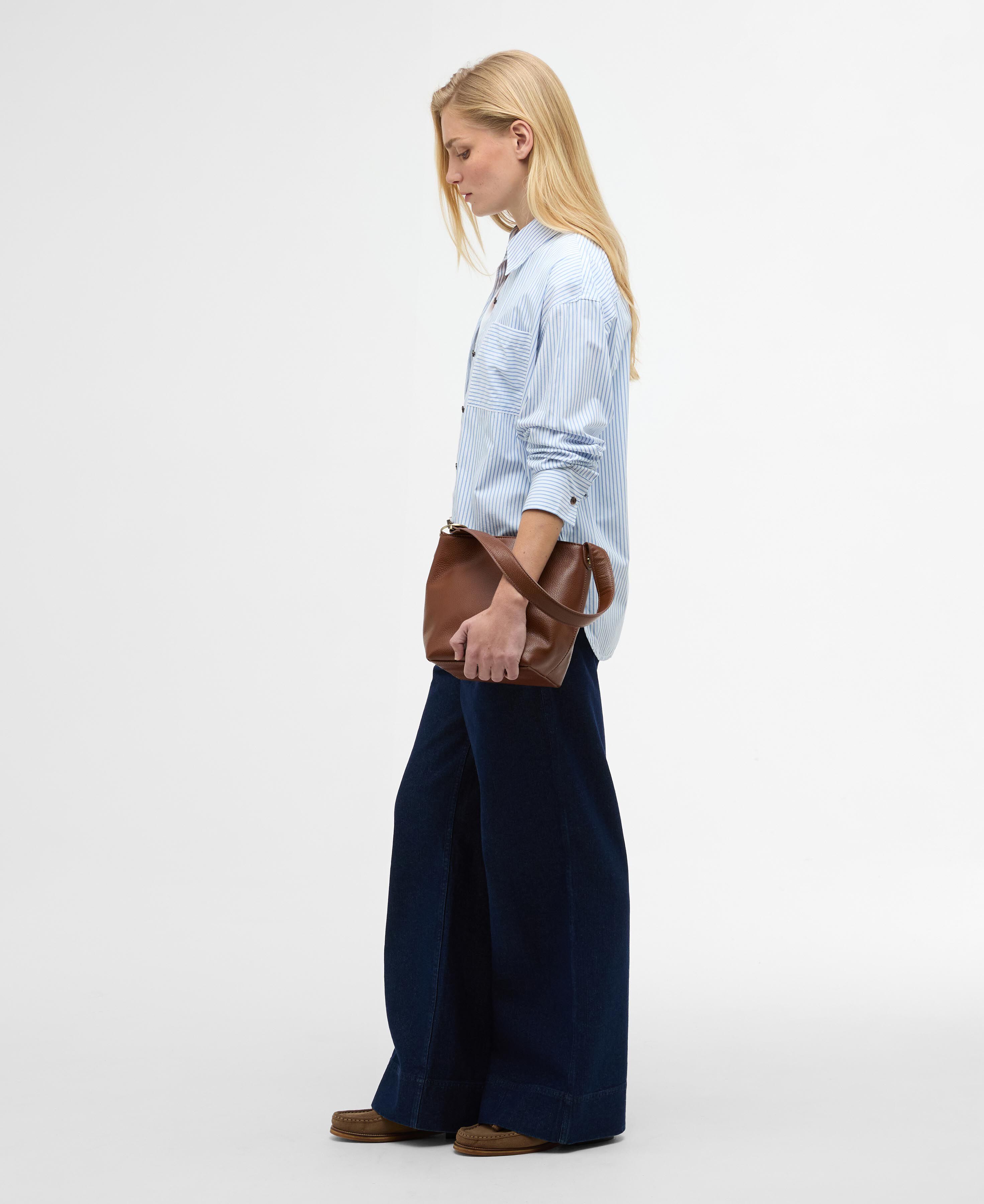 Polly Striped Relaxed Shirt Chambray Stripe