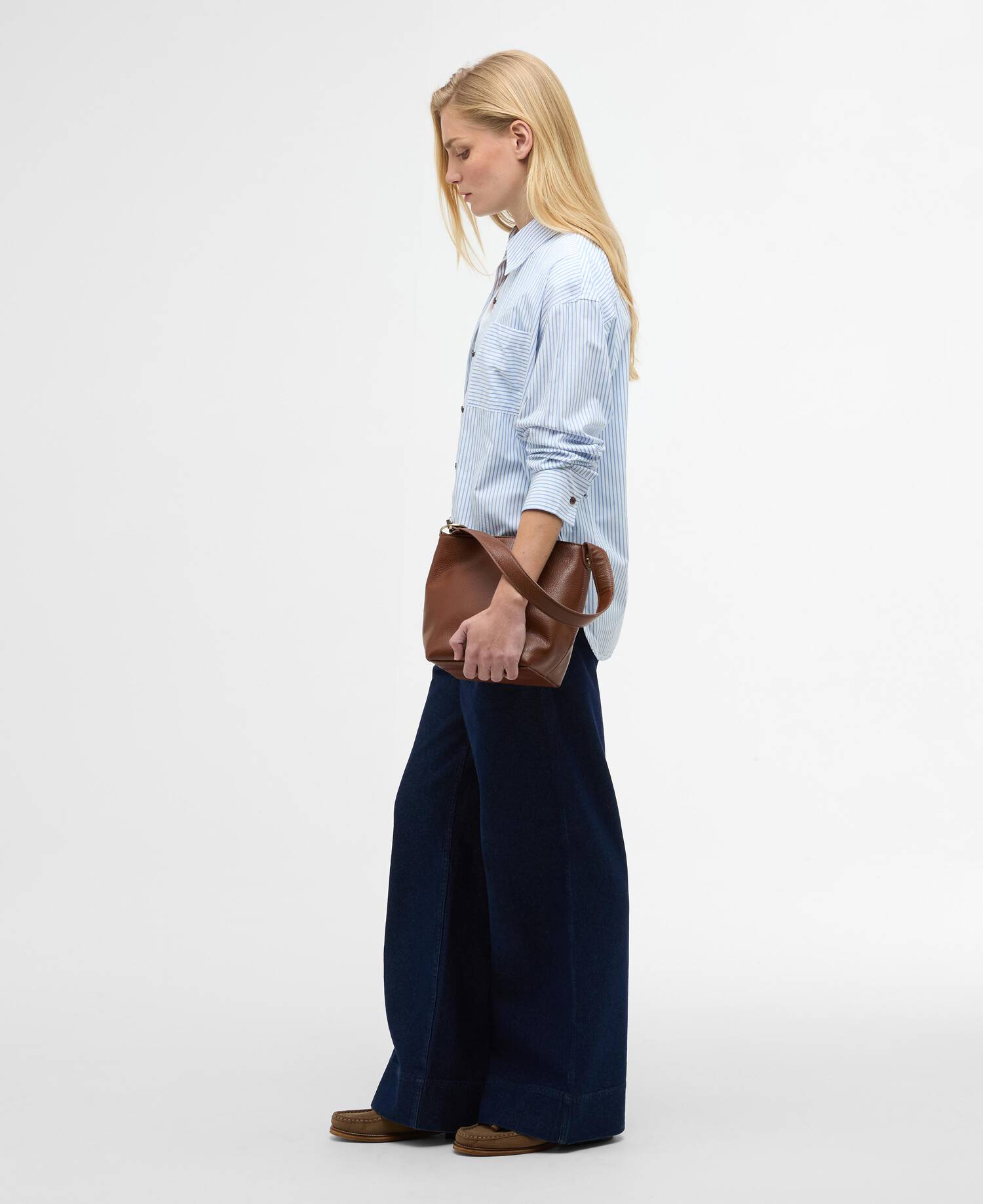 Polly Striped Relaxed Shirt Chambray Stripe image number 1