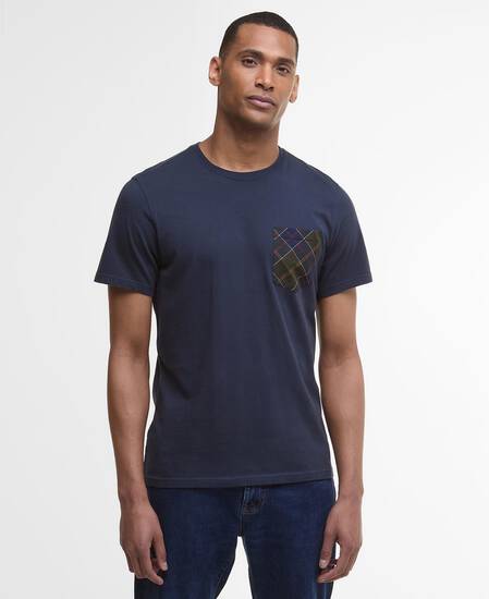 Arnside Tartan Pocket T-Shirt Navy
