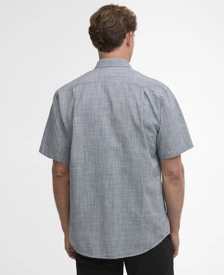 Fleming Linen Blend Regular Short-Sleeved Shirt Navy