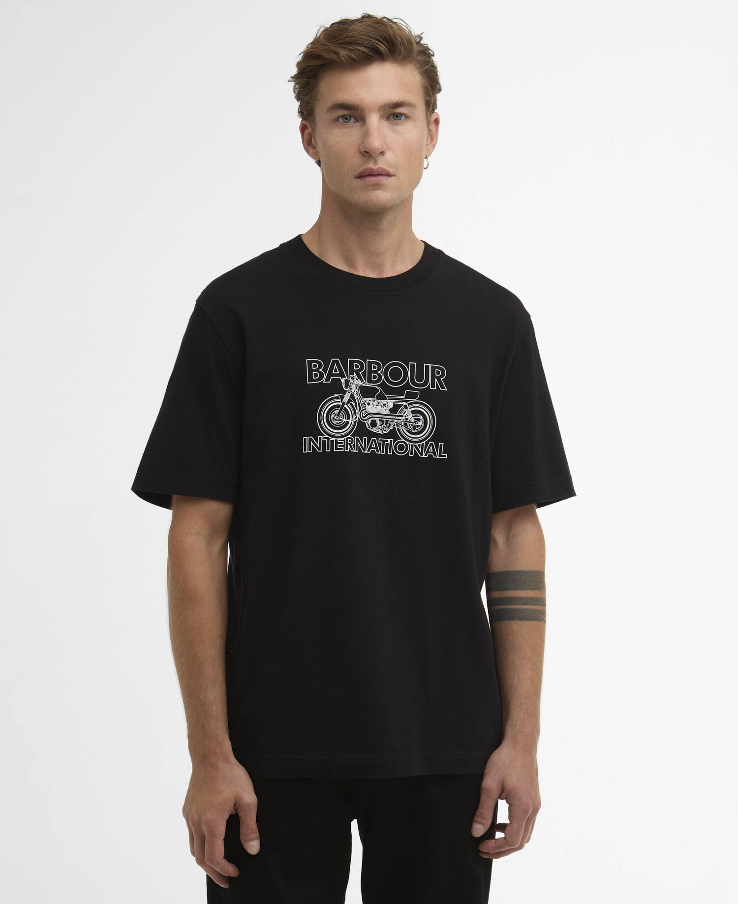Cowl Motorbike Graphic T-Shirt Black image number 0