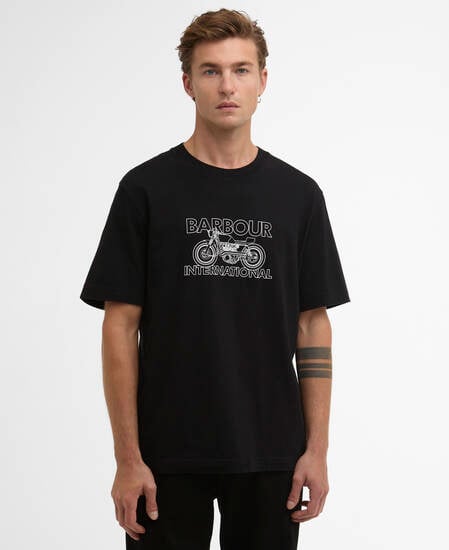 T-Shirt Cowl Motorbike Graphic Black