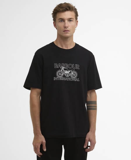 T-Shirt Cowl Motorbike Graphic Black