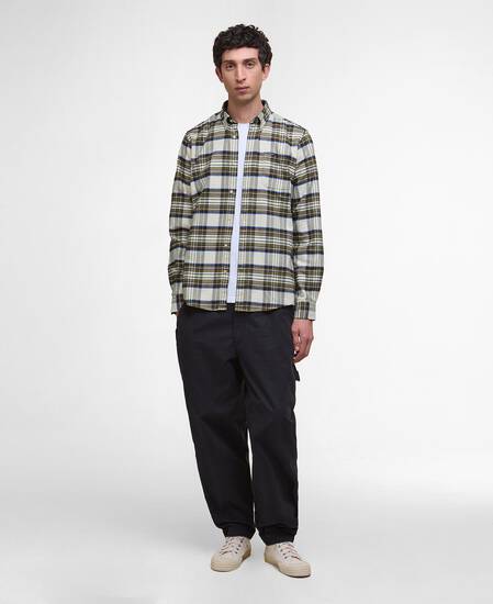 Ronan Tailored Long-Sleeved Shirt Ecru Marl