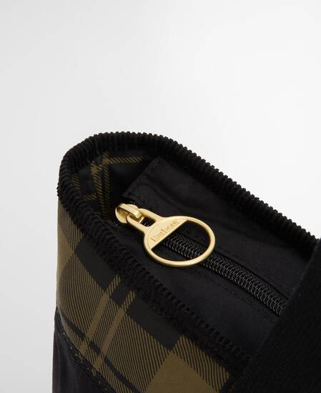 Mya Patchwork Tote Bag Black/Olive Check